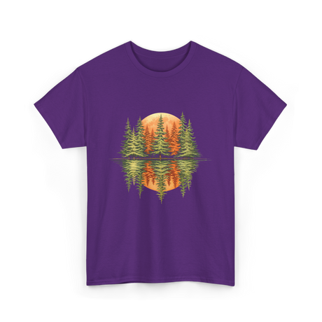 Nature Reflection Trees Forest T-Shirt - Purple