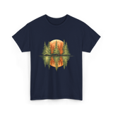 Nature Reflection Trees Forest T-Shirt - Navy