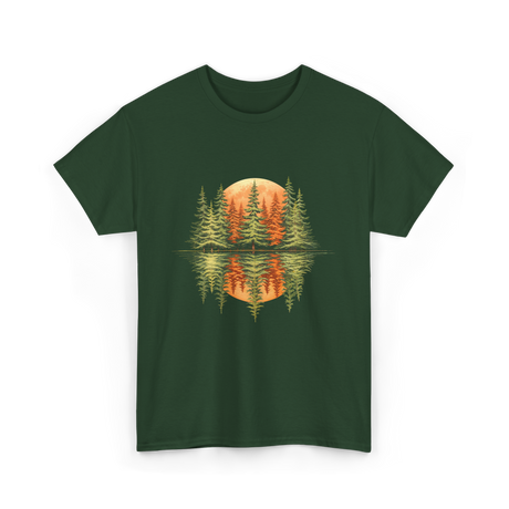 Nature Reflection Trees Forest T-Shirt - Forest Green