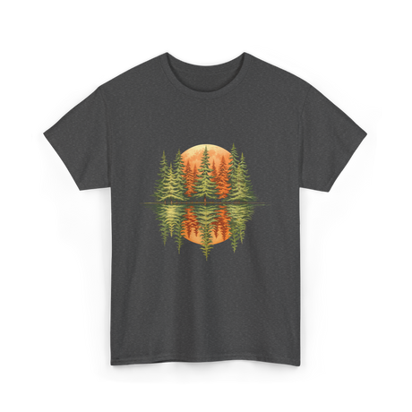 Nature Reflection Trees Forest T-Shirt - Dark Heather