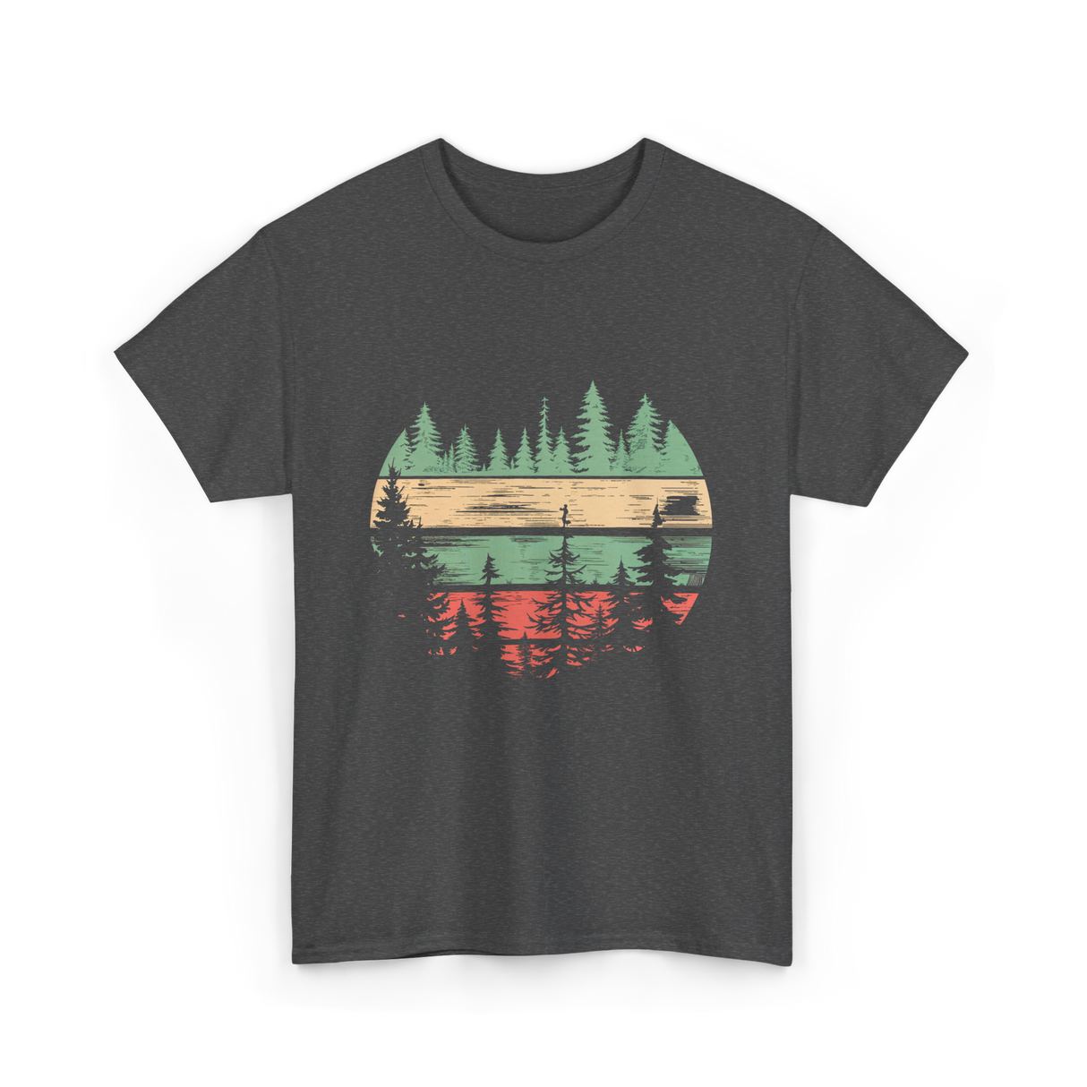 Nature Scene Outdoors Forest Landscape T-Shirt - Dark Heather