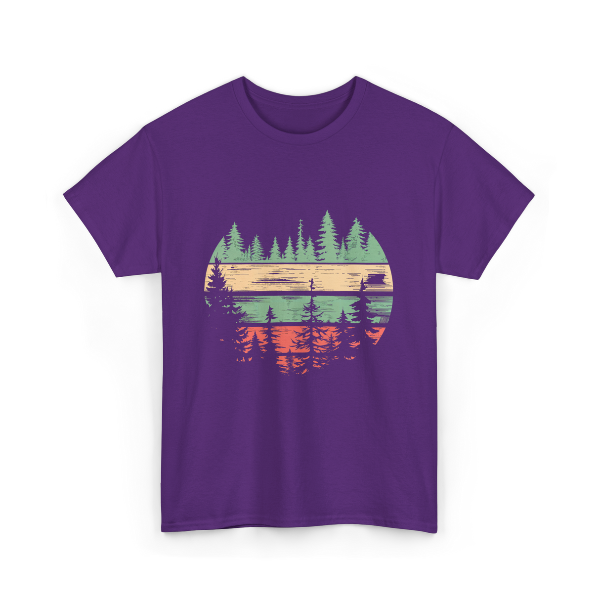 Nature Scene Outdoors Forest Landscape T-Shirt - Purple