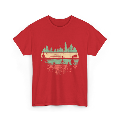 Nature Scene Outdoors Forest Landscape T-Shirt - Red