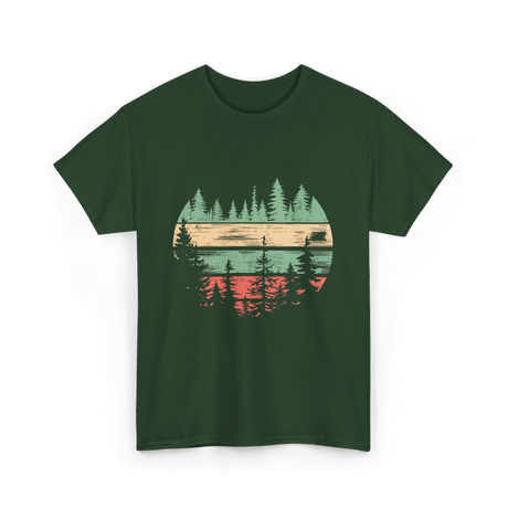 Nature Scene Outdoors Forest Landscape T-Shirt - Forest Green