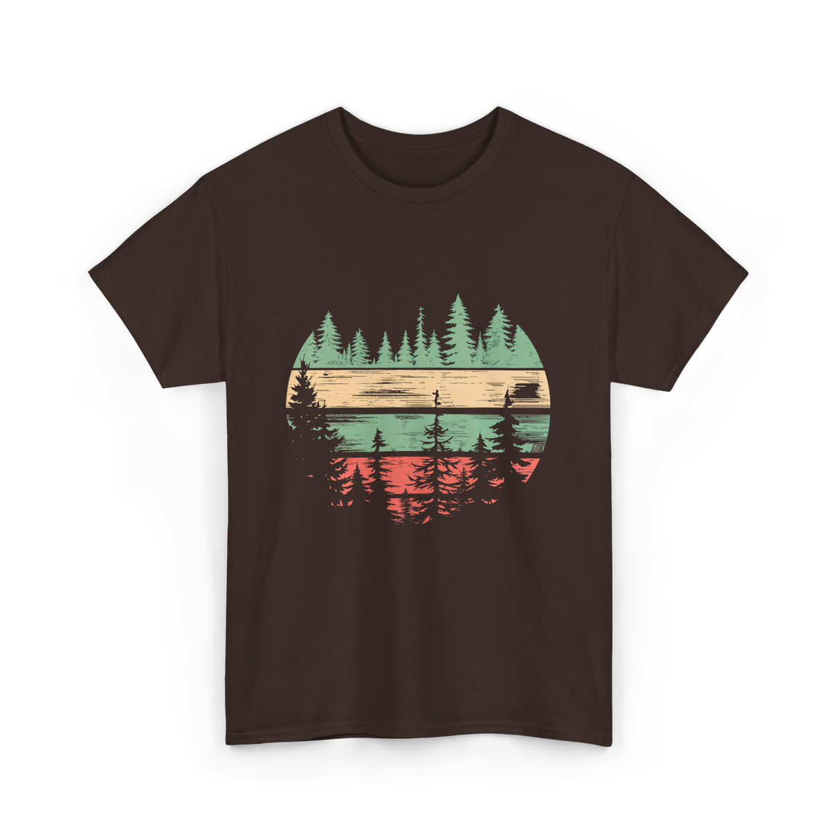 Nature Scene Outdoors Forest Landscape T-Shirt - Dark Chocolate