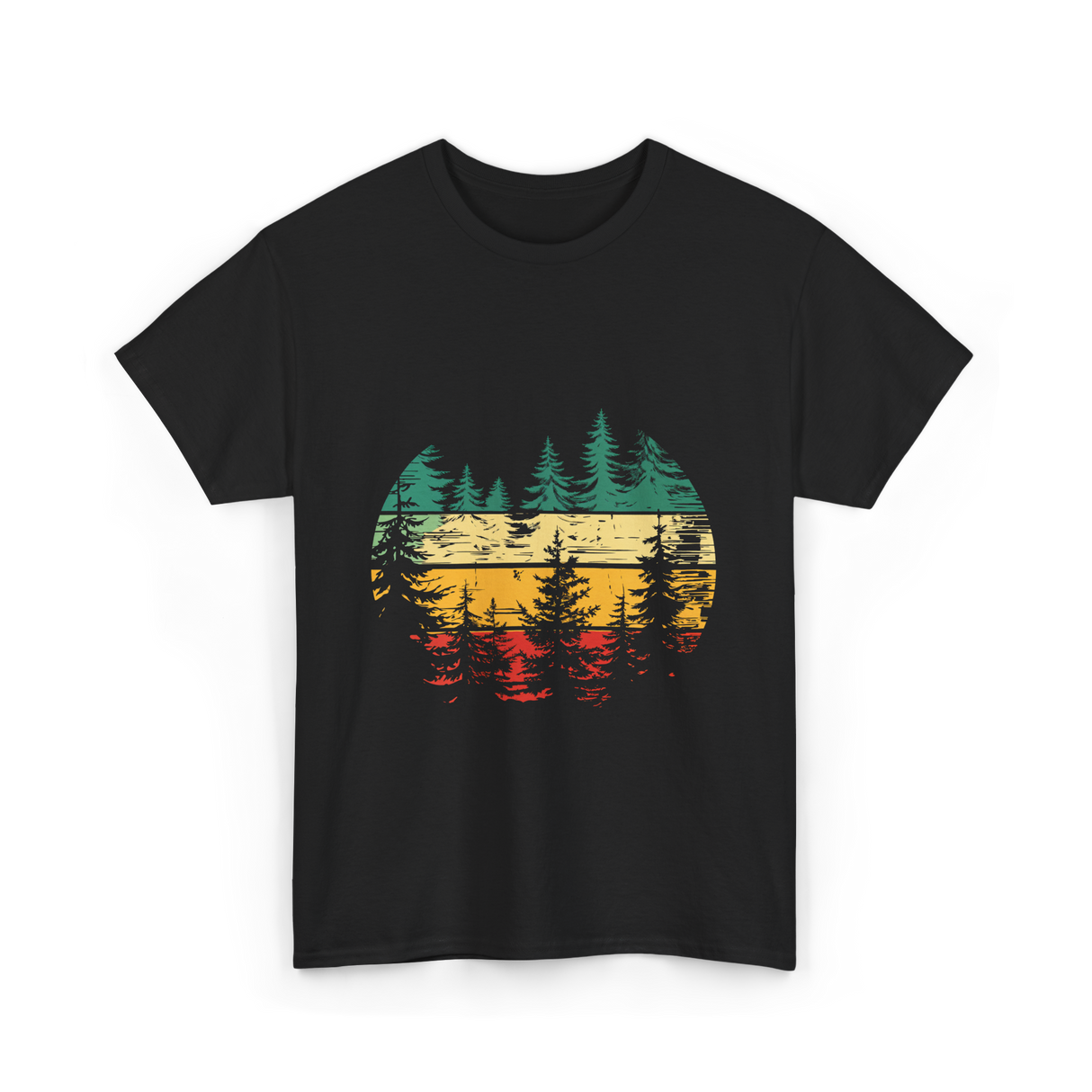 Nature Trees Forest Outdoors T-Shirt - Black