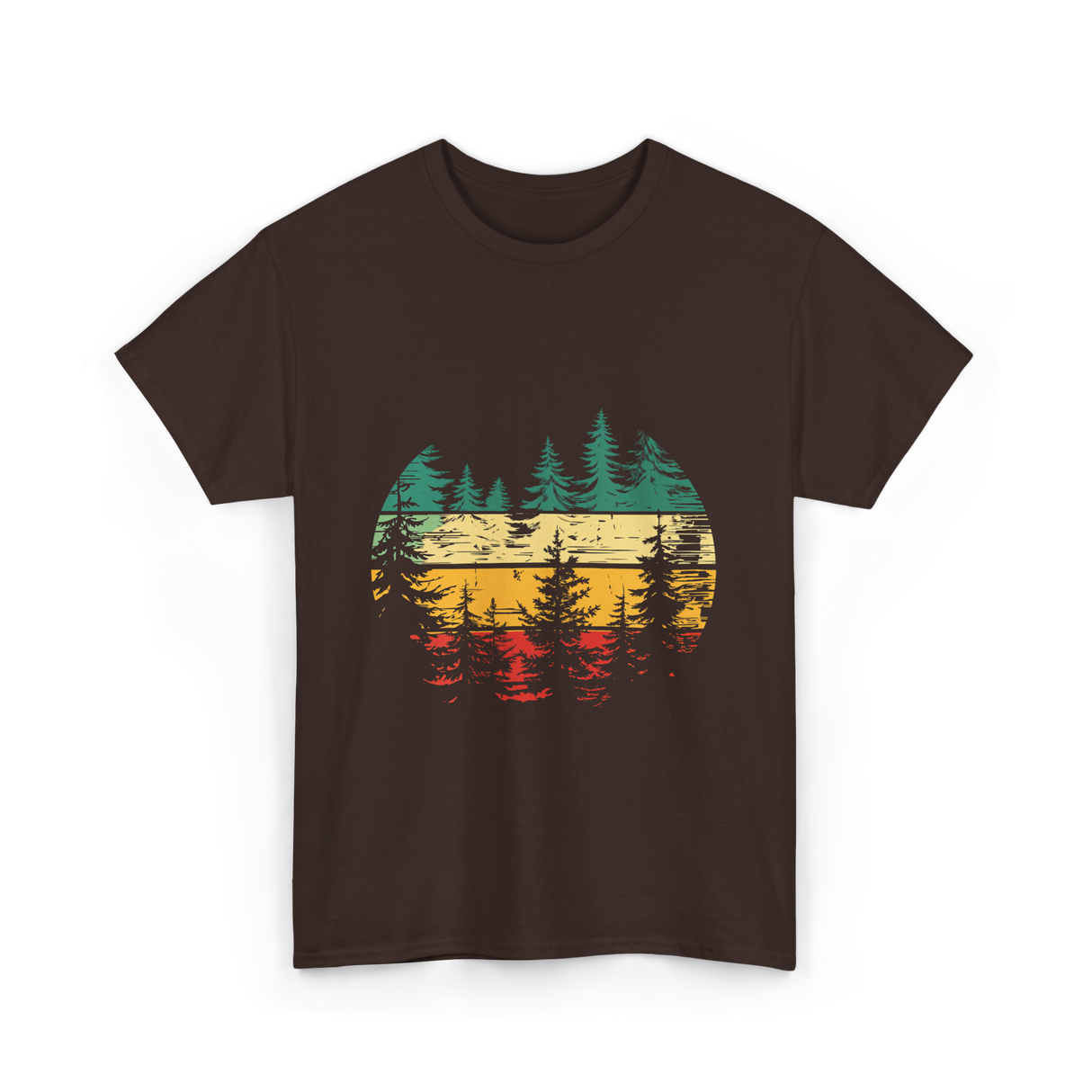 Nature Trees Forest Outdoors T-Shirt - Dark Chocolate