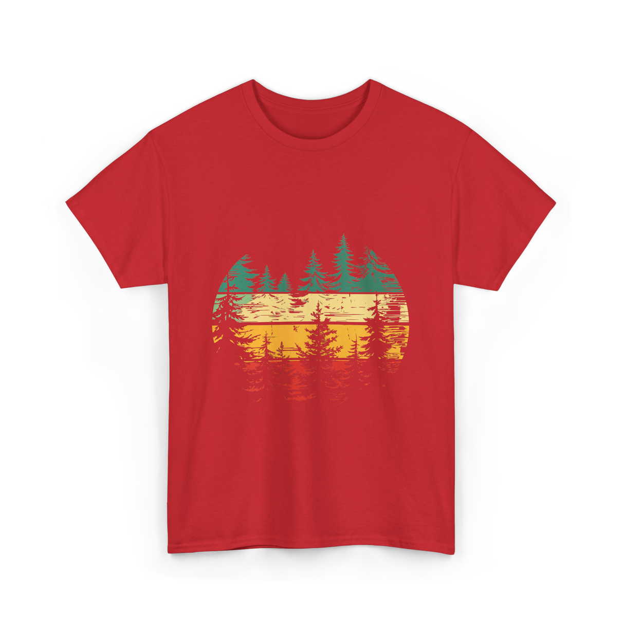 Nature Trees Forest Outdoors T-Shirt - Red