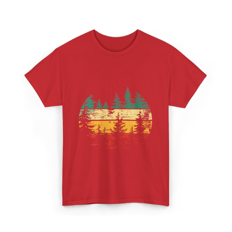 Nature Trees Forest Outdoors T-Shirt - Red