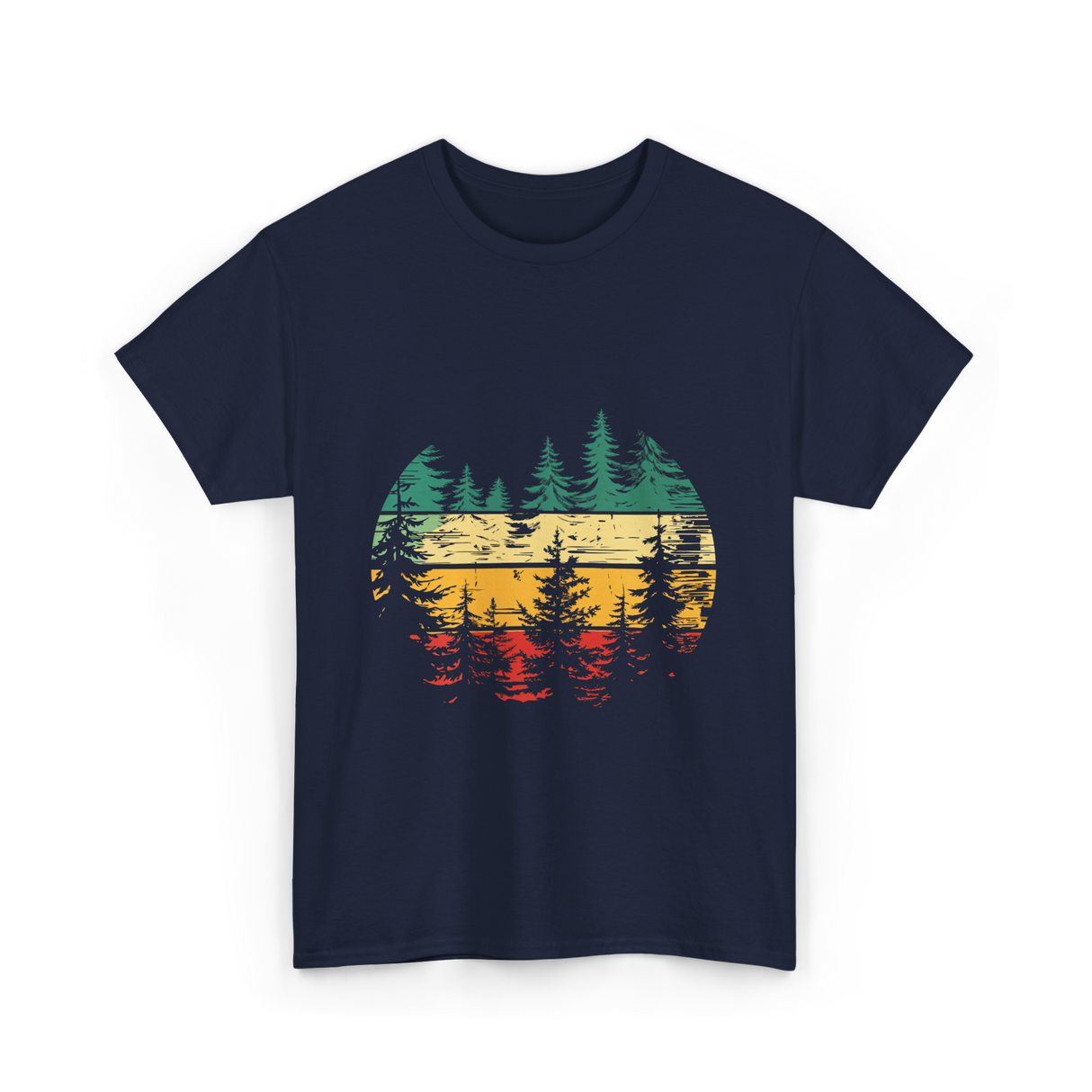 Nature Trees Forest Outdoors T-Shirt - Navy