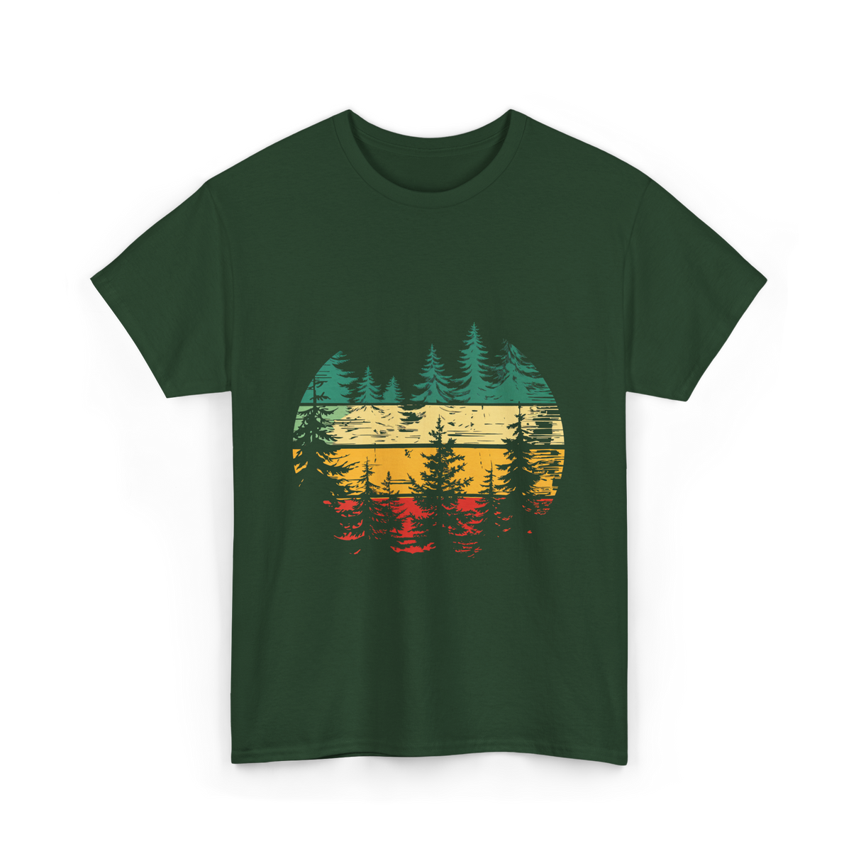 Nature Trees Forest Outdoors T-Shirt - Forest Green