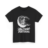 Nazare Portugal Surf Wave Surfing T-Shirt - Black