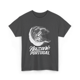 Nazare Portugal Surf Wave Surfing T-Shirt - Dark Heather