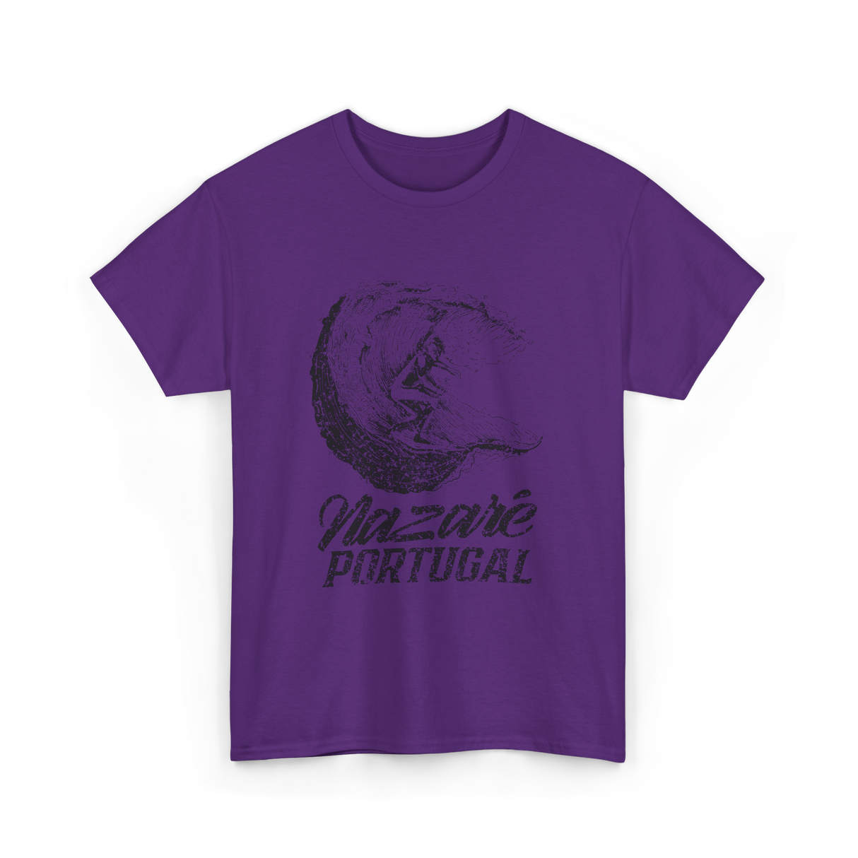 Nazaré Portugal Surfing Surfer Waves T-Shirt - Purple