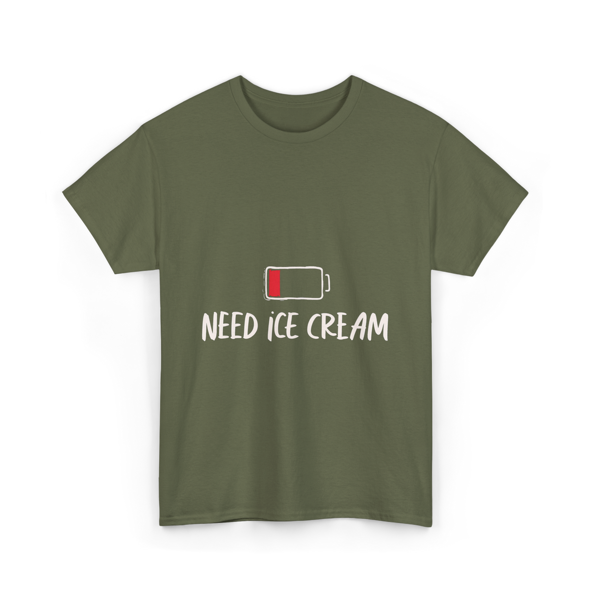 Need Ice Cream Summer Treat T-Shirt - Military Green