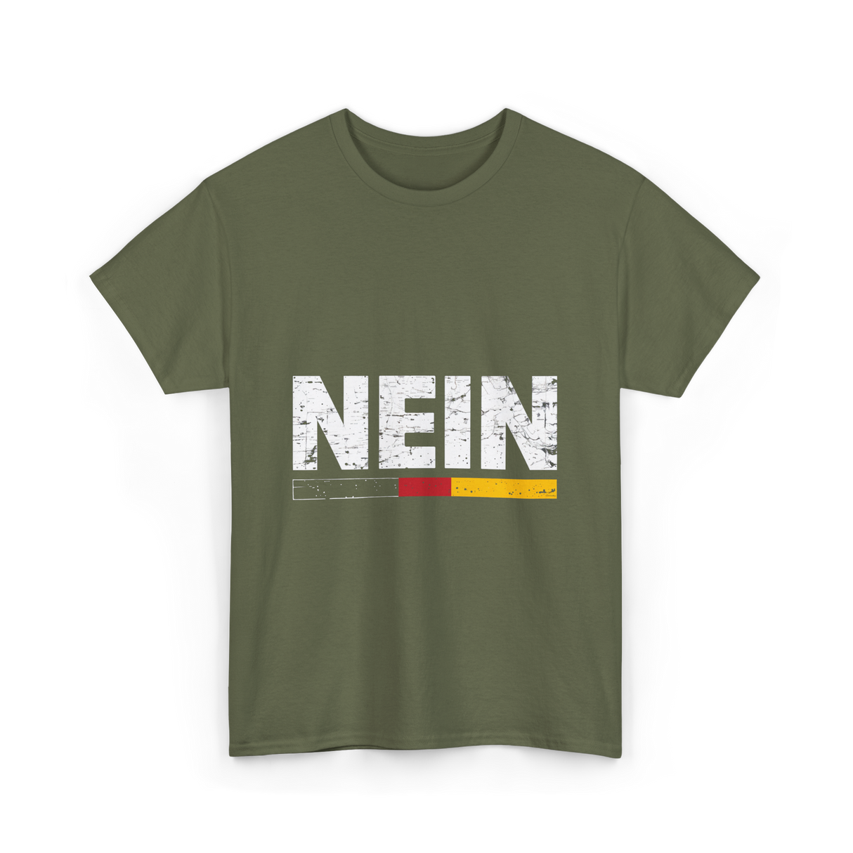 Nein German Language Saying T-Shirt - Military Green