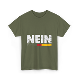 Nein German Language Saying T-Shirt - Military Green