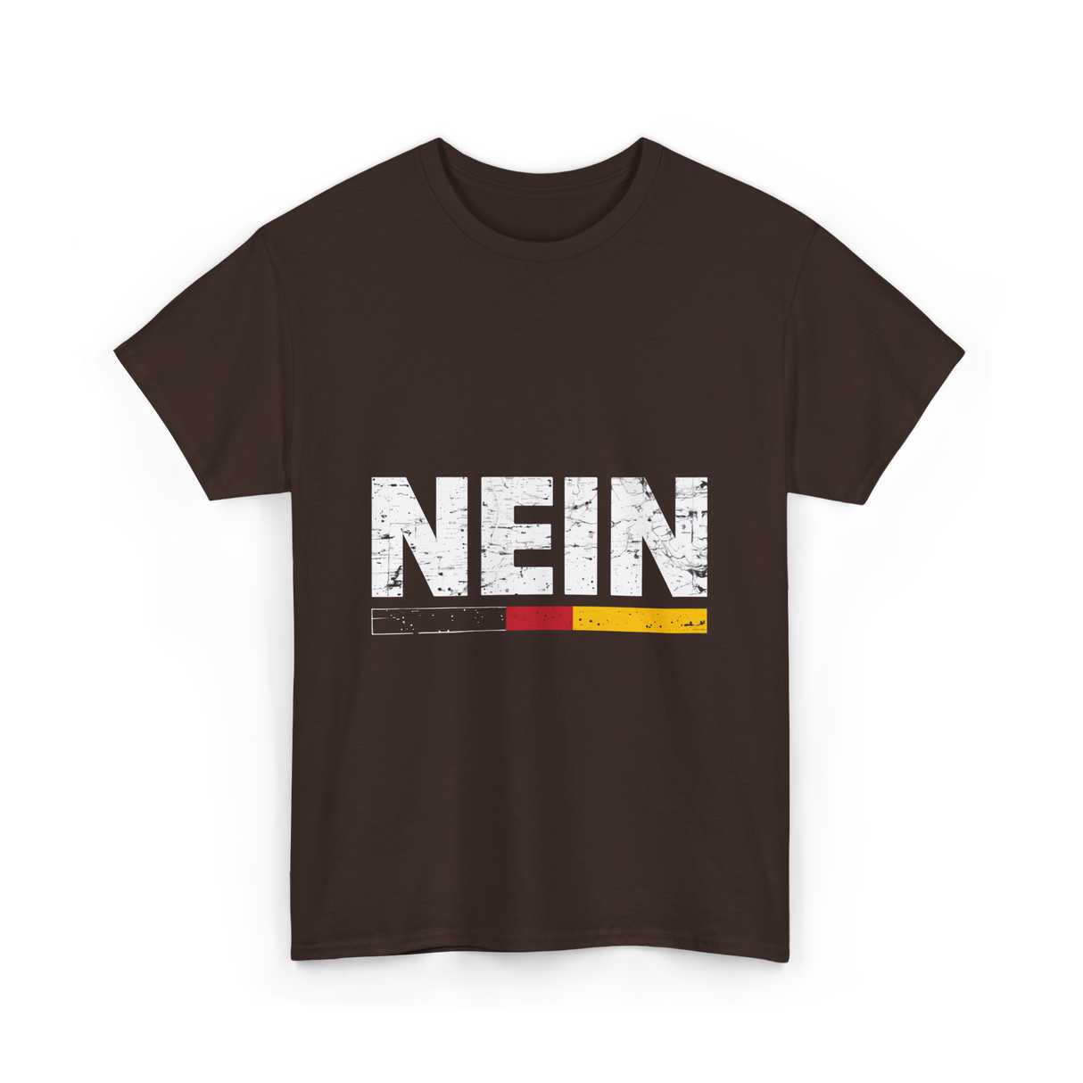 Nein German Language Saying T-Shirt - Dark Chocolate