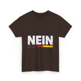 Nein German Language Saying T-Shirt - Dark Chocolate