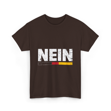 Nein German Language Saying T-Shirt - Dark Chocolate