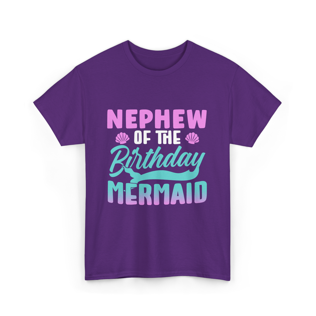 Nephew Mermaid Birthday Mermaid T-Shirt - Purple