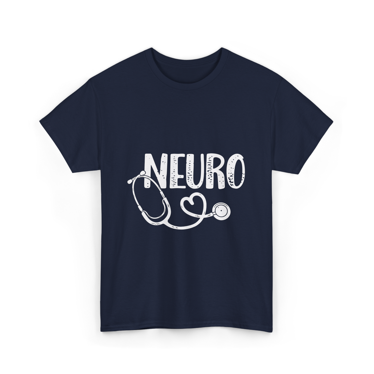 Neuro Love Neurology Stethoscope T-Shirt - Navy