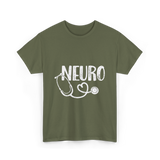 Neuro Love Neurology Stethoscope T-Shirt - Military Green