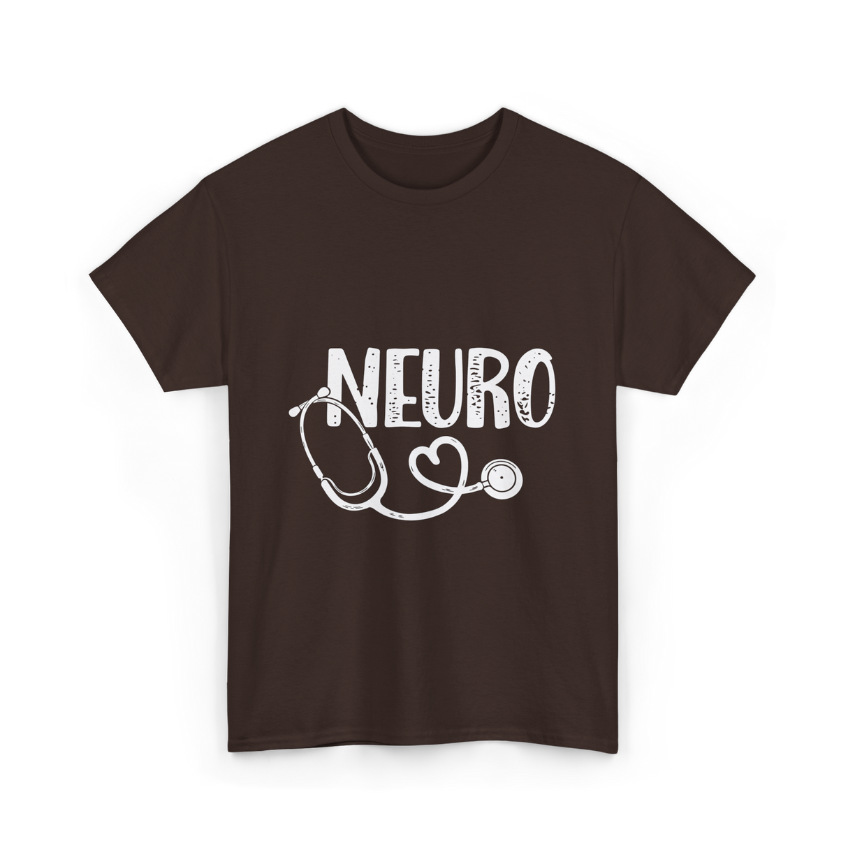 Neuro Love Neurology Stethoscope T-Shirt - Dark Chocolate