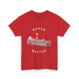 Never Better Skeleton Coffin T-Shirt - Red