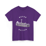 Never Better Skeleton Coffin T-Shirt - Purple