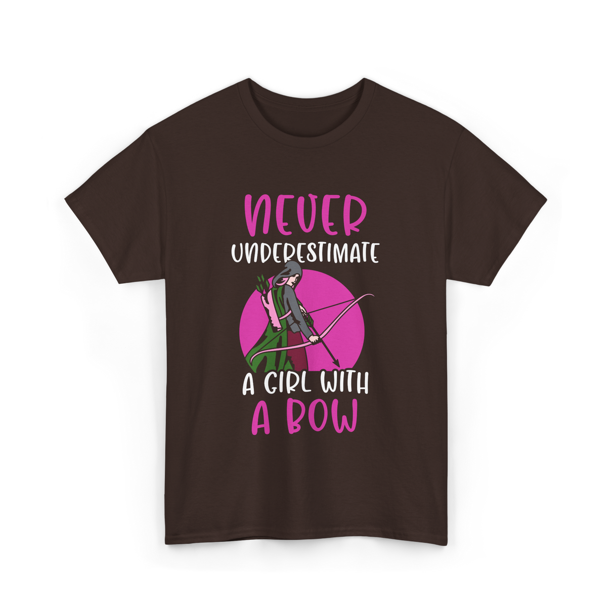 Never Underestimate A Bow Archer T-Shirt - Dark Chocolate