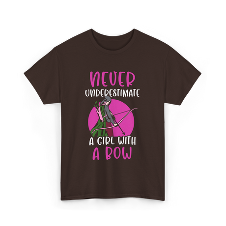 Never Underestimate A Bow Archer T-Shirt - Dark Chocolate