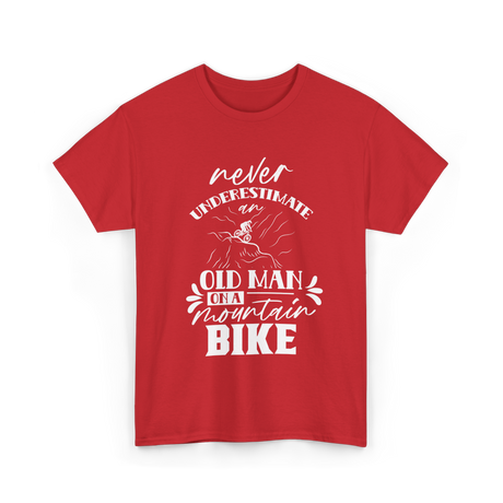 Never Underestimate Old Man Bike T-Shirt - Red