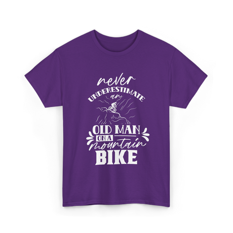 Never Underestimate Old Man Bike T-Shirt - Purple