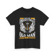 Never Underestimate Old Man Guitar T-Shirt - Black