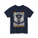 Never Underestimate Old Man Guitar T-Shirt - Navy