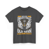 Never Underestimate Old Man Guitar T-Shirt - Dark Heather