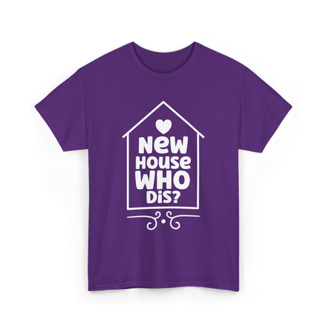 New House Who Dis Home T-Shirt - Purple