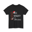 Nice Naughty Its Complicated Christmas T-Shirt - Black