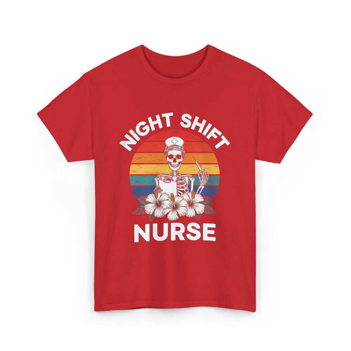 Night Shift Nurse Halloween T-Shirt - Red