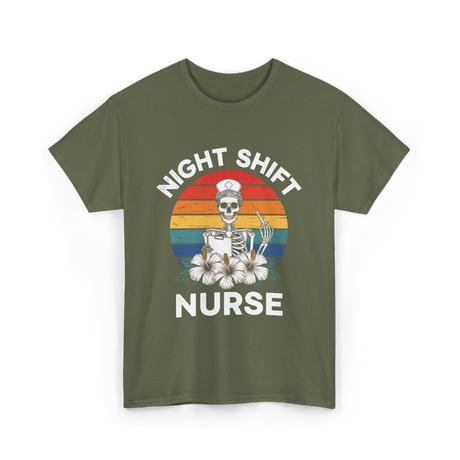 Night Shift Nurse Halloween T-Shirt - Military Green