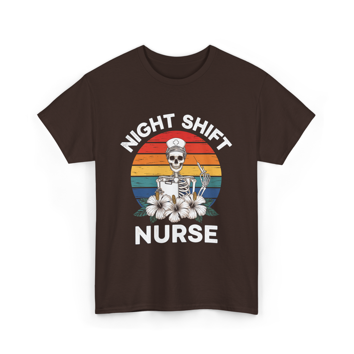 Night Shift Nurse Halloween T-Shirt - Dark Chocolate