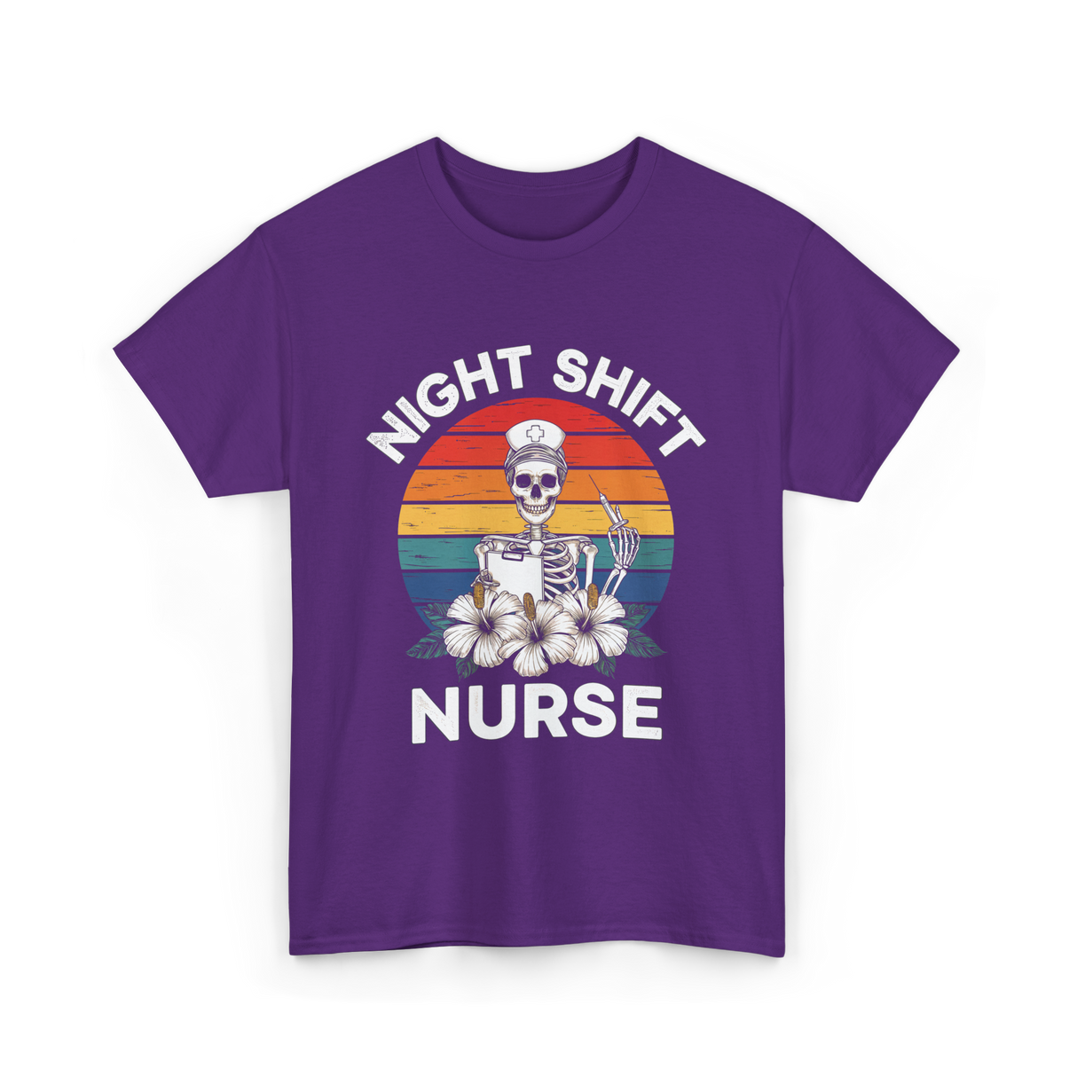 Night Shift Nurse Halloween T-Shirt - Purple