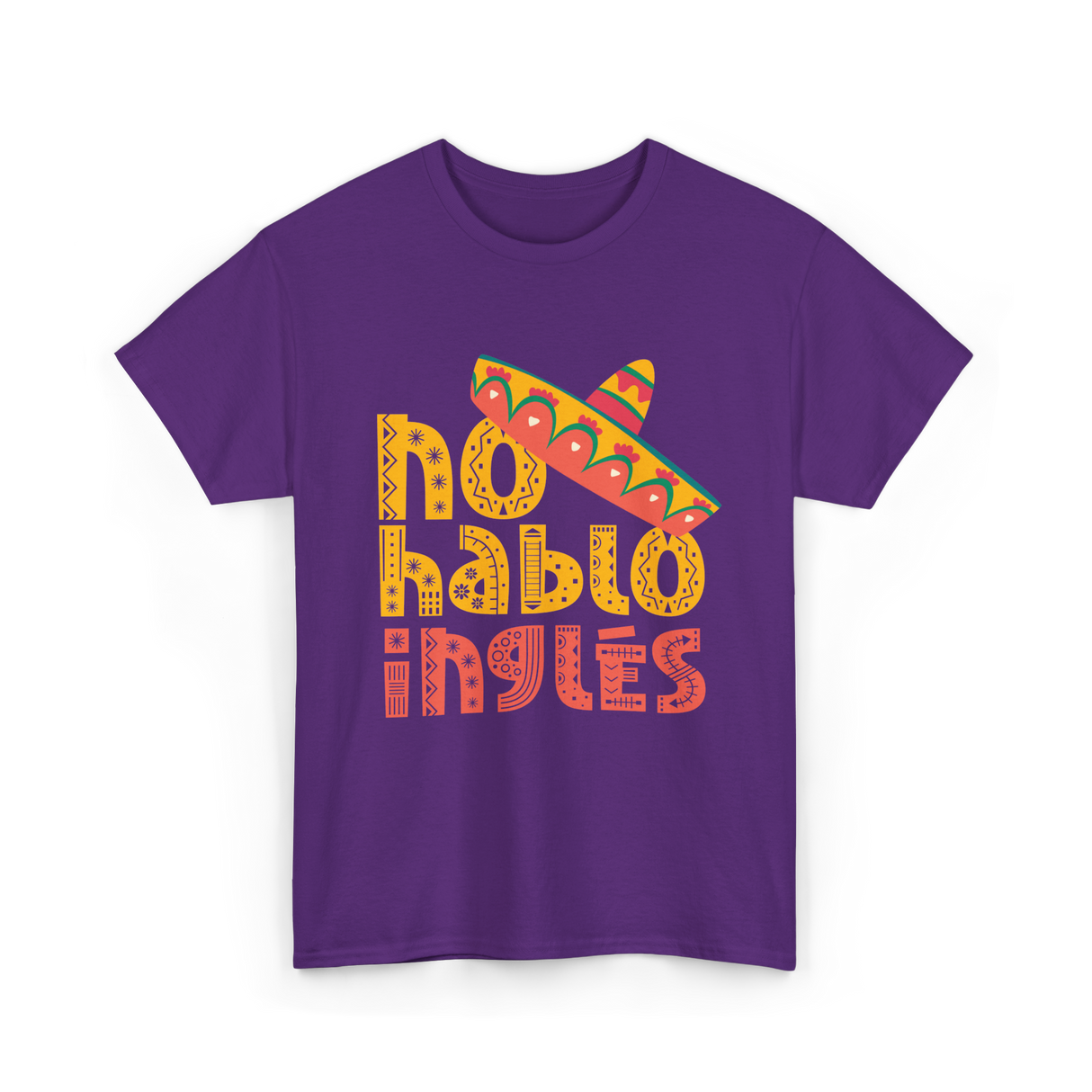 No Hablo Inglés Mexican Culture T-Shirt - Purple