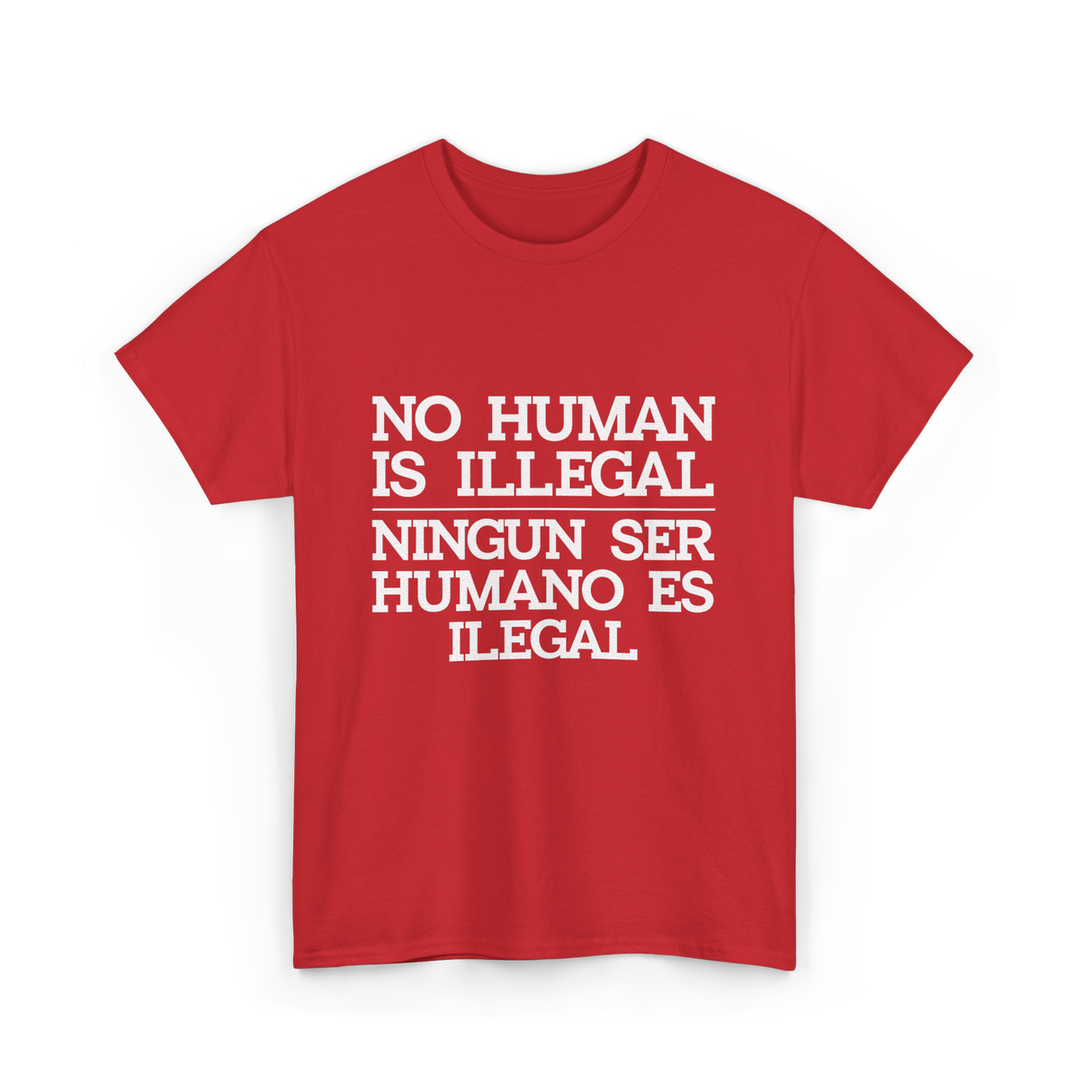 No Human Is Illegal Immigration T-Shirt - Red