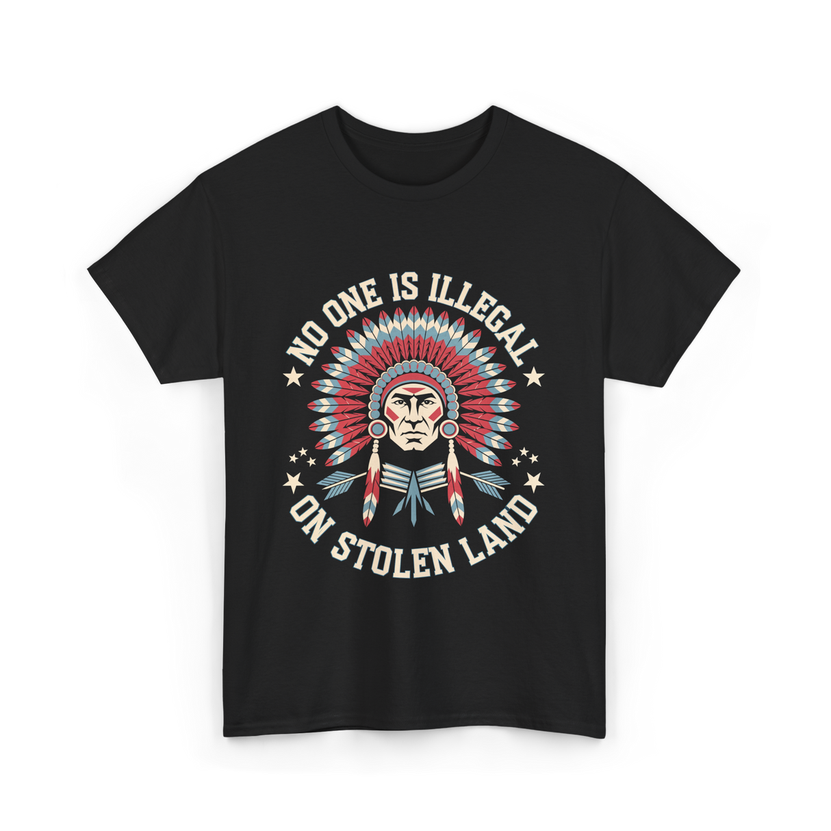 No One Is Illegal Stolen Land T-Shirt - Black