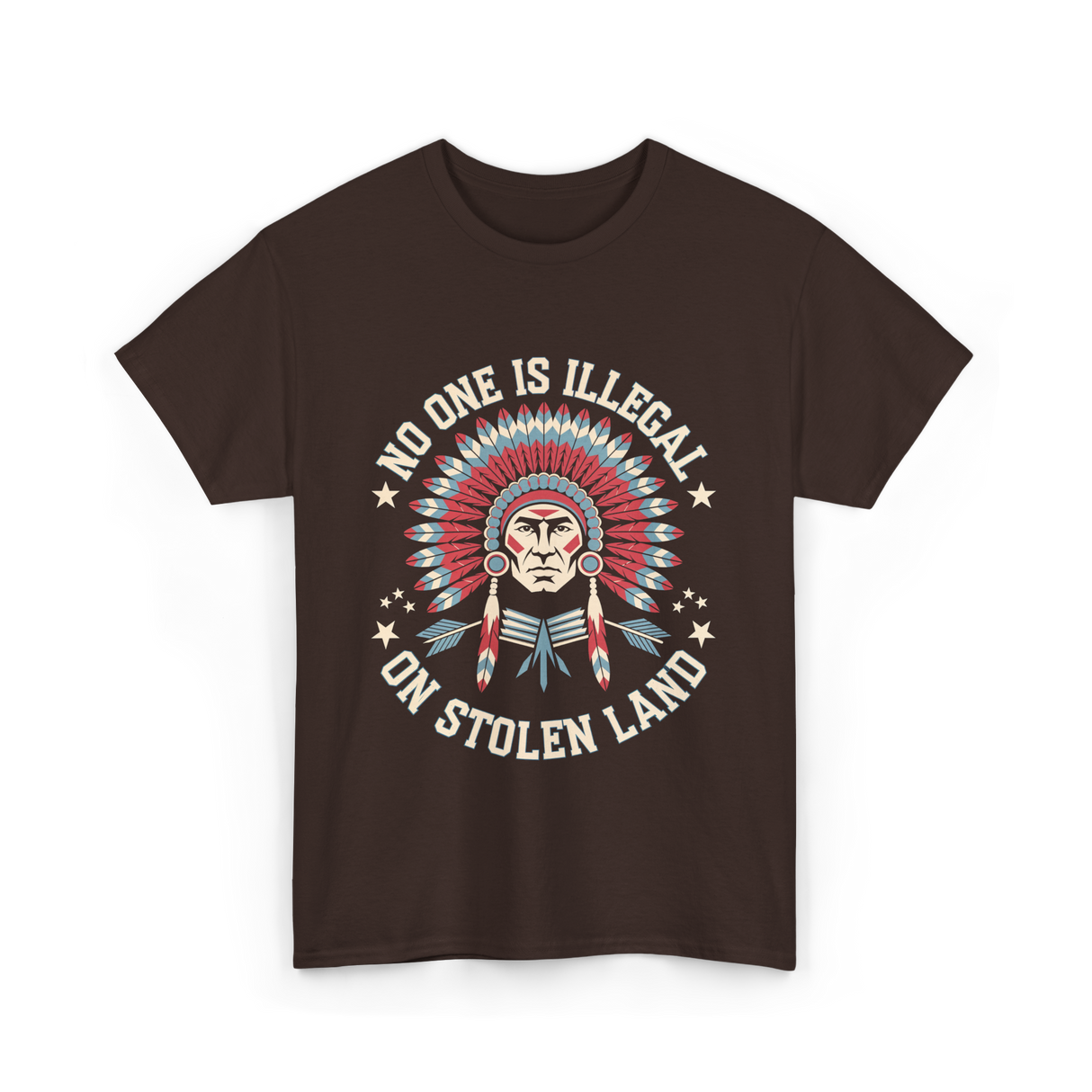 No One Is Illegal Stolen Land T-Shirt - Dark Chocolate