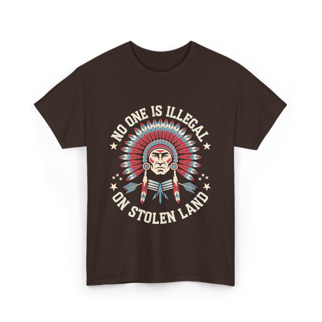 No One Is Illegal Stolen Land T-Shirt - Dark Chocolate