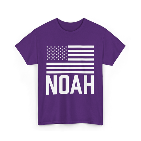 Noah Name Personalized Birthday T-Shirt - Purple