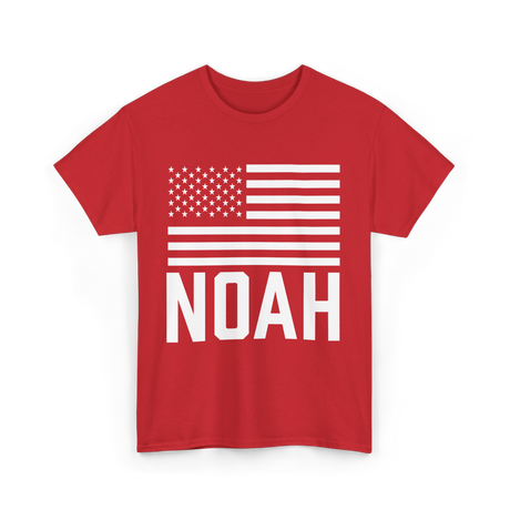 Noah Name Personalized Birthday T-Shirt - Red